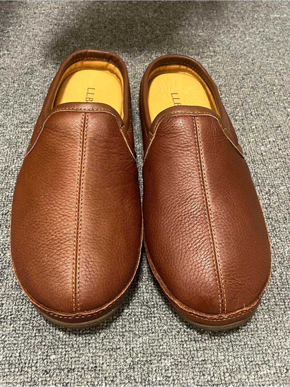 L.L. Bean Men’s Brown Leather Slip-On Loafers NEW